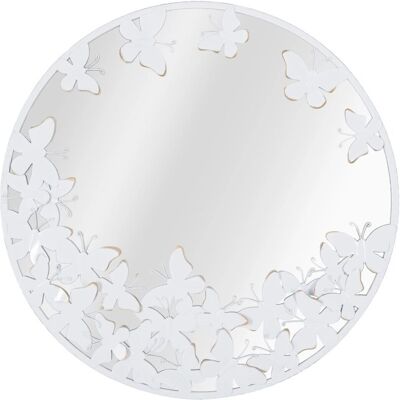 Oglinda de perete White Butterfly, Mauro Ferretti, 62.5x62.5 cm, fier, alb/auriu Oglinda de perete White Butterfly, Mauro Ferretti, 62.5x62.5 cm, fier, alb/auriu