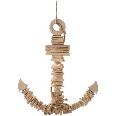 Decoratiune suspendabila Anchor, Mauro Ferretti, 39x7x46 cm, lemn de tanoak, natural Decoratiune suspendabila Anchor, Mauro Ferretti, 39x7x46 cm, lemn de tanoak, natural