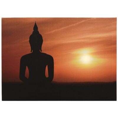 Tablou decorativ cu panou solar Buddha, Lumineo, 37x26.5x2 cm, panza Tablou decorativ cu panou solar Buddha, Lumineo, 37x26.5x2 cm, panza