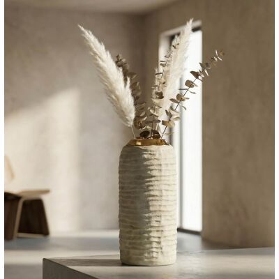 Vaza decorativa, Mauro Ferretti, Lima, 14x30 cm, ceramica, gri/auriu Vaza decorativa, Mauro Ferretti, Lima, 14x30 cm, ceramica, gri/auriu