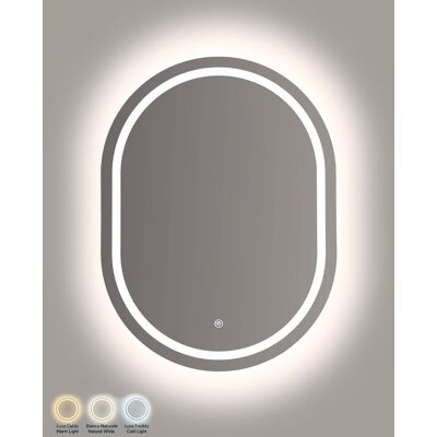 Oglinda decorativa cu LED, Mauro Ferretti, Simple Oval, 60x3.5x80 cm, argintiu Oglinda decorativa cu LED, Mauro Ferretti, Simple Oval, 60x3.5x80 cm, argintiu