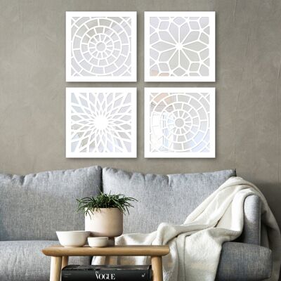Wallity Set 4 oglinzi decorative, BYZ7436502136122, MDF, Argintiu Wallity Set 4 oglinzi decorative, BYZ7436502136122, MDF, Argintiu