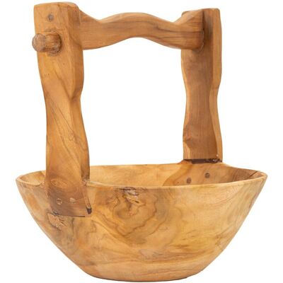 Sculptura decorativa / vas decorativ Timbo, Mauro Ferretti, 32x25x27 cm, tec reciclat, lucrat manual, model unicat, maro Sculptura decorativa / vas decorativ Timbo, Mauro Ferretti, 32x25x27 cm, tec reciclat, lucrat manual, model unicat, maro