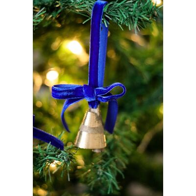 Aberto Design Ornament de brad de Crăciun, BSY244, 4x12 cm, Catifea, Albastru Aberto Design Ornament de brad de Crăciun, BSY244, 4x12 cm, Catifea, Albastru