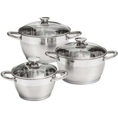 Set oale 6 piese Noble, Ambition, 1.6 L / 3.1 L / 5 L, inox, interior gradat, argintiu Set oale 6 piese Noble, Ambition, 1.6 L / 3.1 L / 5 L, inox, interior gradat, argintiu