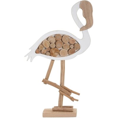 Decoratiune Flamingo Nature, Mauro Ferretti, 31x9x56 cm, lemn de tanoak/placaj, alb/natural Decoratiune Flamingo Nature, Mauro Ferretti, 31x9x56 cm, lemn de tanoak/placaj, alb/natural