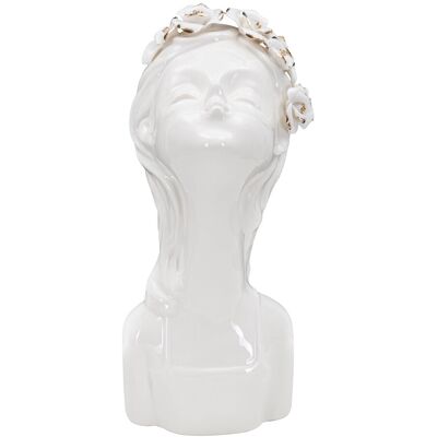 Vaza Young Lady Roses, Mauro Ferretti, 10x14x26 cm, portelan, alb/auriu Vaza Young Lady Roses, Mauro Ferretti, 10x14x26 cm, portelan, alb/auriu
