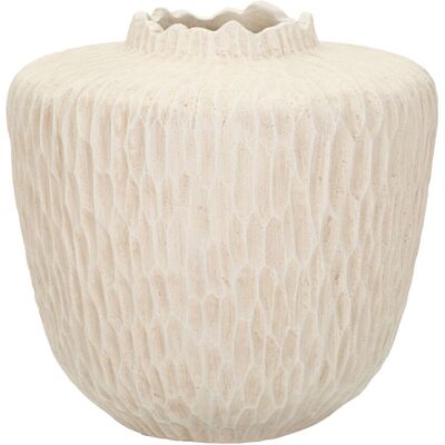 Vaza decorativa Shade, Mauro Ferretti, 35x32.5 cm, oxid de magneziu, crem Vaza decorativa Shade, Mauro Ferretti, 35x32.5 cm, oxid de magneziu, crem