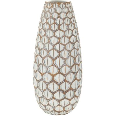 Vaza decorativa Tibet, Mauro Ferretti, 20x20x45.5 cm, polirasina, alb antic Vaza decorativa Tibet, Mauro Ferretti, 20x20x45.5 cm, polirasina, alb antic