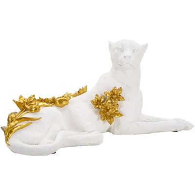 Figurina /sculptura decorativa Leopard, Mauro Ferretti, 53x21.5x24 cm, polirasina, alb/auriu Figurina /sculptura decorativa Leopard, Mauro Ferretti, 53x21.5x24 cm, polirasina, alb/auriu