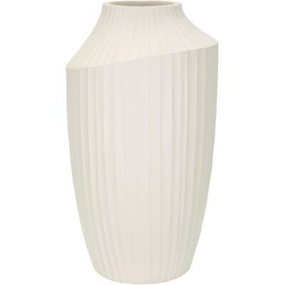 Vaza decorativa Ice, Mauro Ferretti, 28.5x50.5 cm, oxid de magneziu, crem Vaza decorativa Ice, Mauro Ferretti, 28.5x50.5 cm, oxid de magneziu, crem