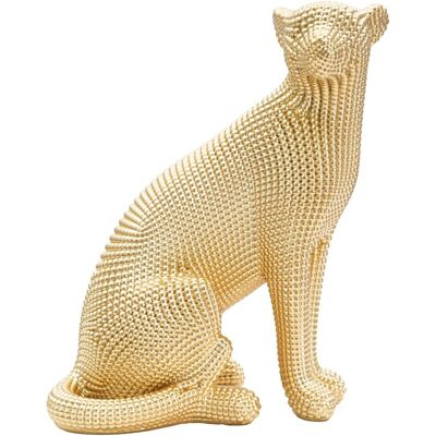 Mauro Ferretti SRL - Sculptură de leopardo din rășină - Aur / Așezat Mauro Ferretti SRL - Sculptură de leopardo din rășină - Aur / Așezat