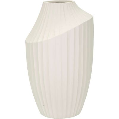 Vaza decorativa Ice, Mauro Ferretti, 22.5x38 cm, oxid de magneziu, crem Vaza decorativa Ice, Mauro Ferretti, 22.5x38 cm, oxid de magneziu, crem