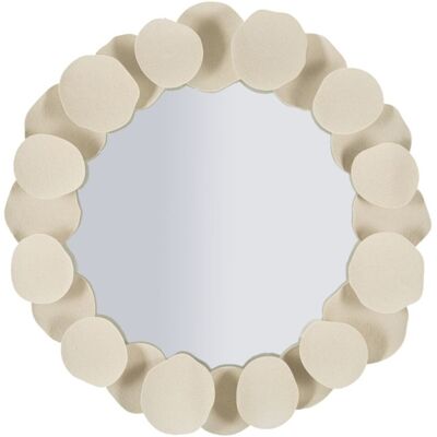 Oglinda de perete Dune, Mauro Ferretti, 85 cm, fier/MDF, crem Oglinda de perete Dune, Mauro Ferretti, 85 cm, fier/MDF, crem