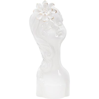 Vaza Young Lady, Mauro Ferretti, 10.5x10x24.7 cm, portelan, alb/auriu Vaza Young Lady, Mauro Ferretti, 10.5x10x24.7 cm, portelan, alb/auriu