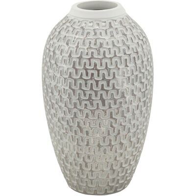 Vaza Wave, Mauro Ferretti, 19.5x34 cm, polirasina, argintiu/alb Vaza Wave, Mauro Ferretti, 19.5x34 cm, polirasina, argintiu/alb