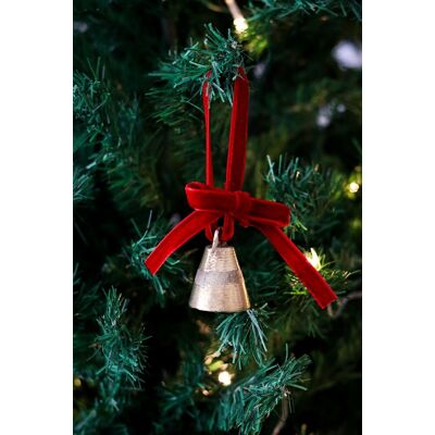 Aberto Design Ornament de brad de Crăciun, BSY239, 4x12 cm, Catifea, Rosu Aberto Design Ornament de brad de Crăciun, BSY239, 4x12 cm, Catifea, Rosu