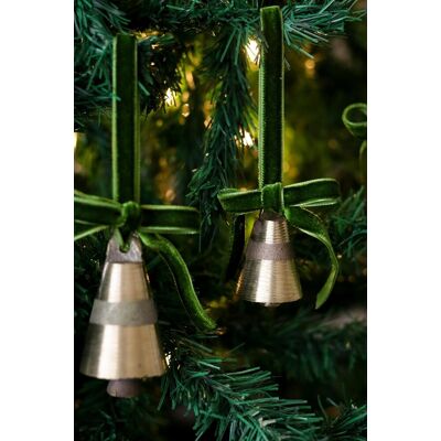 Aberto Design Ornament de brad de Crăciun, BSY234, 5x12 cm, Catifea, Verde deschis Aberto Design Ornament de brad de Crăciun, BSY234, 5x12 cm, Catifea, Verde deschis