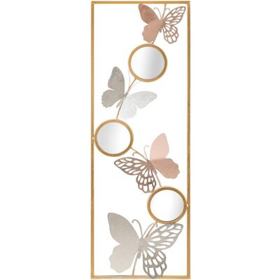 Mauro Ferretti SRL - Panou decorativ din fier cu oglinzi și fluturi - Decor de perete Mauro Ferretti SRL - Panou decorativ din fier cu oglinzi și fluturi - Decor de perete