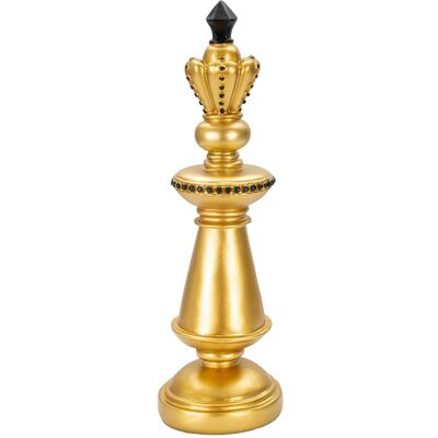 Statueta decorativa / Piesa de sah Rege, Gold King, Mauro Ferretti, Ø11 x 32.5 cm, polirasina, auriu/negru Statueta decorativa / Piesa de sah Rege, Gold King, Mauro Ferretti, Ø11 x 32.5 cm, polirasina, auriu/negru