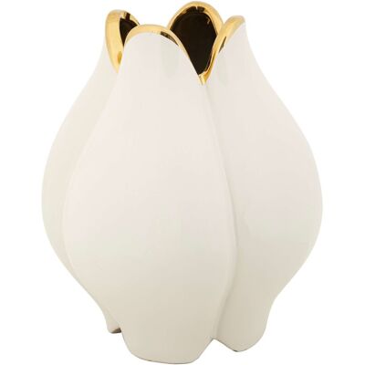 Mauro Ferretti - Vază de ceramică albă cu profil auriu - Bud Mauro Ferretti - Vază de ceramică albă cu profil auriu - Bud