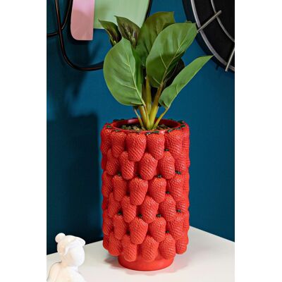 Suport ghiveci Strawberry, Mauro Ferretti, 20x32 cm, polirasina, rosu Suport ghiveci Strawberry, Mauro Ferretti, 20x32 cm, polirasina, rosu