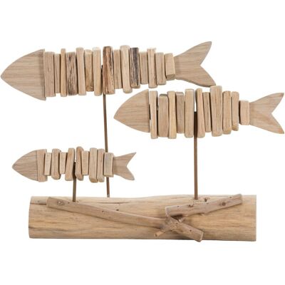 Decoratiune Fish Nature, Mauro Ferretti, 37x10x24 cm, lemn de tanoak, natural Decoratiune Fish Nature, Mauro Ferretti, 37x10x24 cm, lemn de tanoak, natural