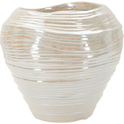 Vaza decorativa Round, Mauro Ferretti, 22x20 cm, ceramica, perla Vaza decorativa Round, Mauro Ferretti, 22x20 cm, ceramica, perla