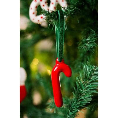 Aberto Design Ornament de brad de Crăciun, BSY515, 9.5x4 cm, Ceramica, Rosu Aberto Design Ornament de brad de Crăciun, BSY515, 9.5x4 cm, Ceramica, Rosu