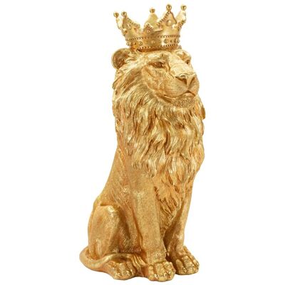 Figurina /sculptura decorativa King Leon, Mauro Ferretti, 30x42x74 cm, polirasina, auriu Figurina /sculptura decorativa King Leon, Mauro Ferretti, 30x42x74 cm, polirasina, auriu
