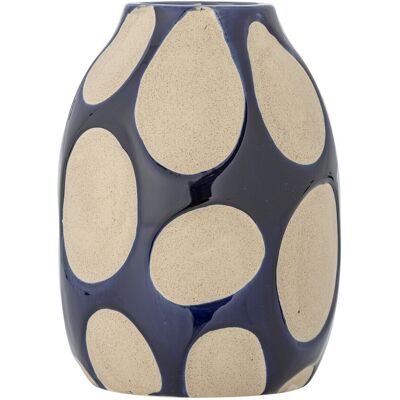 Vaza decorativa, Bloomingville, Bashir, 14.5x20 cm, ceramica, albastru Vaza decorativa, Bloomingville, Bashir, 14.5x20 cm, ceramica, albastru