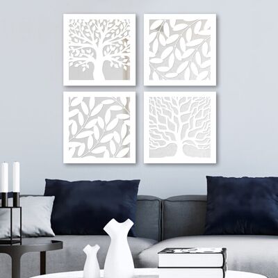 Wallity Set 4 oglinzi decorative, BYZ7436502136139, MDF, Argintiu Wallity Set 4 oglinzi decorative, BYZ7436502136139, MDF, Argintiu