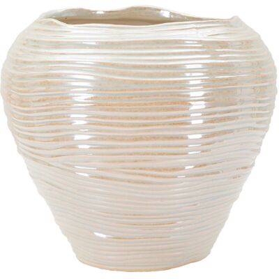 Vaza decorativa Perly Round, Mauro Ferretti, 27x24 cm, ceramica, perla Vaza decorativa Perly Round, Mauro Ferretti, 27x24 cm, ceramica, perla