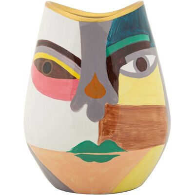 Vaza decorativa Piccassy Fat, Mauro Ferretti, 19x24.5 cm, ceramica, multicolor Vaza decorativa Piccassy Fat, Mauro Ferretti, 19x24.5 cm, ceramica, multicolor