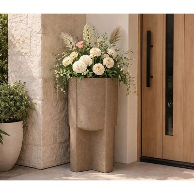 Vaza decorativa, Mauro Ferretti, Moai Outdoor, 39x80.5 cm, polirasina, maro Vaza decorativa, Mauro Ferretti, Moai Outdoor, 39x80.5 cm, polirasina, maro