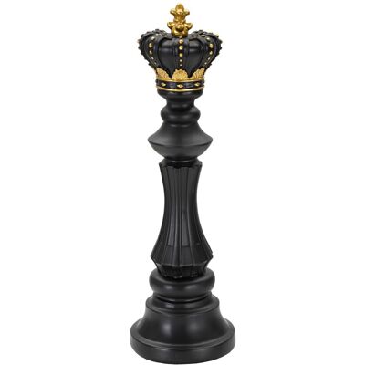 Statueta decorativa / Piesa de sah Rege, Black King, Mauro Ferretti, Ø13 x 40.5 cm, polirasina, negru/auriu Statueta decorativa / Piesa de sah Rege, Black King, Mauro Ferretti, Ø13 x 40.5 cm, polirasina, negru/auriu
