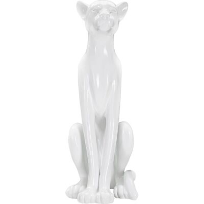 Statueta decorativa, Leopard Sitting, Mauro Ferretti, 27 x 38 x 74 cm, polirasina, alb Statueta decorativa, Leopard Sitting, Mauro Ferretti, 27 x 38 x 74 cm, polirasina, alb