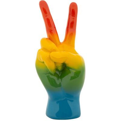 Figurina /sculptura decorativa Rainbow Hand Victory , Mauro Ferretti, 16x13x36 cm, polirasina, multicolor Figurina /sculptura decorativa Rainbow Hand Victory , Mauro Ferretti, 16x13x36 cm, polirasina, multicolor