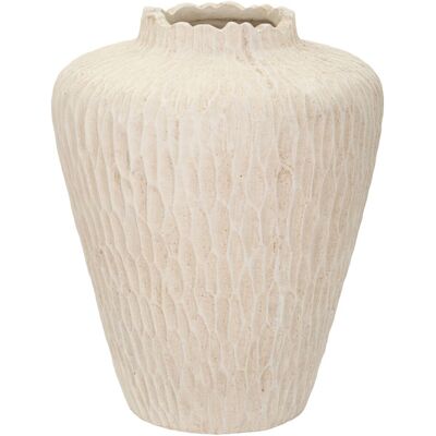 Vaza decorativa Shade, Mauro Ferretti, 32x40 cm, oxid de magneziu, crem Vaza decorativa Shade, Mauro Ferretti, 32x40 cm, oxid de magneziu, crem