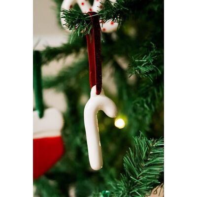 Aberto Design Ornament de brad de Crăciun, BSY516, 9.5x4 cm, Ceramica, Alb Aberto Design Ornament de brad de Crăciun, BSY516, 9.5x4 cm, Ceramica, Alb