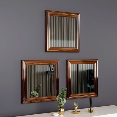 Siam Set 3 oglinzi decorative, Hanah Home, Otto, Bronz Siam Set 3 oglinzi decorative, Hanah Home, Otto, Bronz