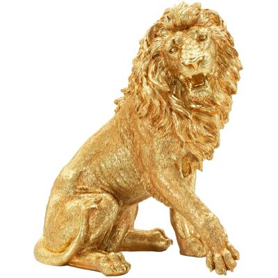Figurina /sculptura decorativa Lion Shant, Mauro Ferretti, 45x29x55 cm, polirasina, auriu Figurina /sculptura decorativa Lion Shant, Mauro Ferretti, 45x29x55 cm, polirasina, auriu