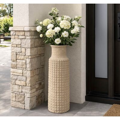 Vaza decorativa, Mauro Ferretti, Sand Outdoor, 28x110 cm, polirasina, bej Vaza decorativa, Mauro Ferretti, Sand Outdoor, 28x110 cm, polirasina, bej