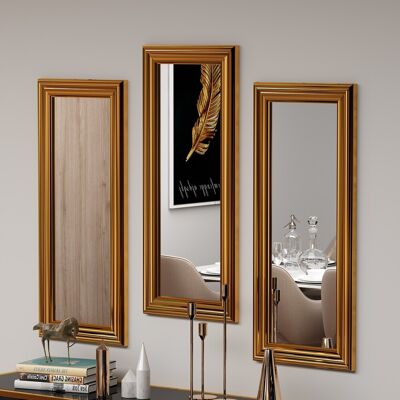 Siam Set 3 oglinzi decorative, Hanah Home, Lavia, Bronz Siam Set 3 oglinzi decorative, Hanah Home, Lavia, Bronz