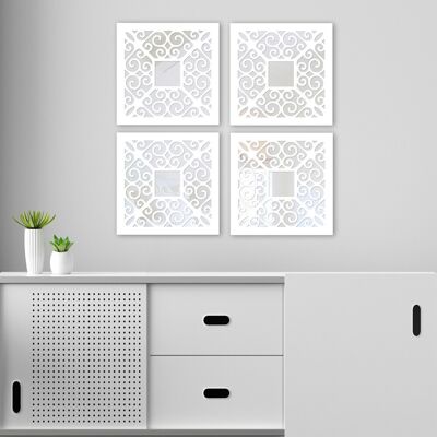Wallity Set 4 oglinzi decorative, BYZ06833628, MDF, Argintiu Wallity Set 4 oglinzi decorative, BYZ06833628, MDF, Argintiu
