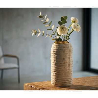 Vaza decorativa, Mauro Ferretti, Lima, 12.5x25 cm, ceramica, gri/auriu Vaza decorativa, Mauro Ferretti, Lima, 12.5x25 cm, ceramica, gri/auriu