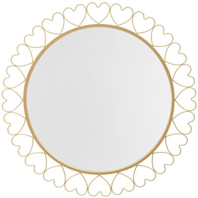 Oglinda de perete Hearts, Mauro Ferretti, Ø 80 cm, fier/MDF, auriu Oglinda de perete Hearts, Mauro Ferretti, Ø 80 cm, fier/MDF, auriu