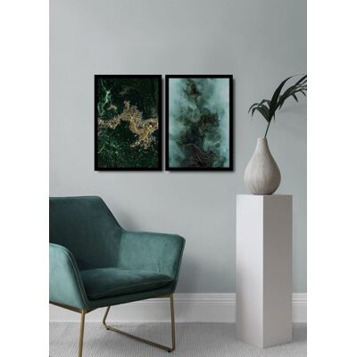 Set 2 tablouri decorative, Alpha Wall, Water Shapes, 36x51 cm Set 2 tablouri decorative, Alpha Wall, Water Shapes, 36x51 cm
