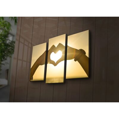 Ledda Tablou decorativ cu lumina LED, 3PATİACT-9, Dimensiune: 20 x 39 cm (2 bucăți), Multicolor Ledda Tablou decorativ cu lumina LED, 3PATİACT-9, Dimensiune: 20 x 39 cm (2 bucăți), Multicolor