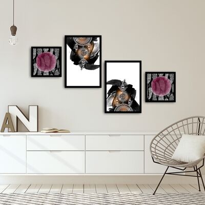 Set 4 tablouri decorative, Alpha Wall, In my Dreams, 30x30/35x50 cm Set 4 tablouri decorative, Alpha Wall, In my Dreams, 30x30/35x50 cm